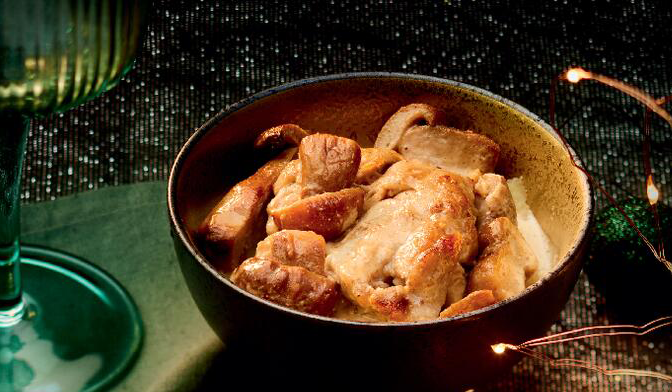 Cassolette de ris de veau aux cèpes et au foie gras